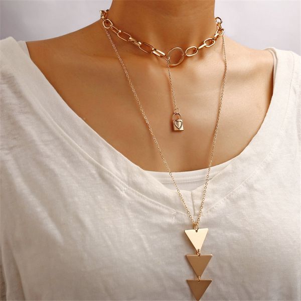 cmoonry triangle pendant necklace long chain women choker necklace chocker collana bijoux collier femme joyas mujer ras du cou, Silver
cmoonry triangle pendant necklace long chain women choker necklace chocker collana bijoux collier femme joyas mujer ras du cou, Silver