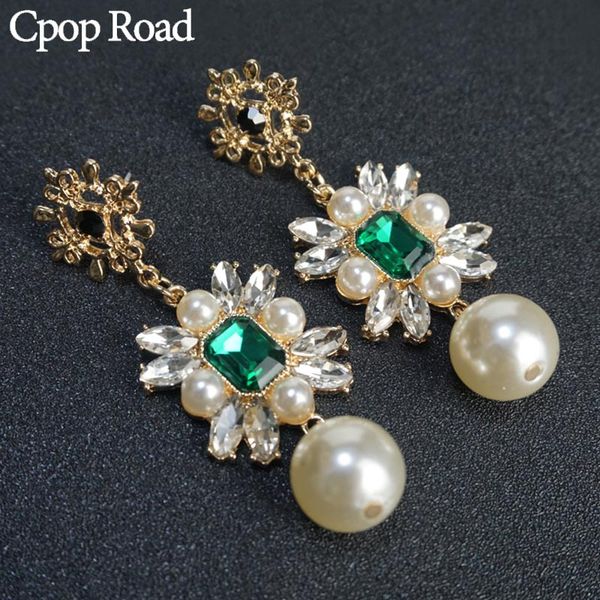 cpop white imitation pearl gothic vintage earrings women new trendy green glass rhinestone dangle earrings jewelry needle, Silver
cpop white imitation pearl gothic vintage earrings women new trendy green glass rhinestone dangle earrings jewelry needle, Silver