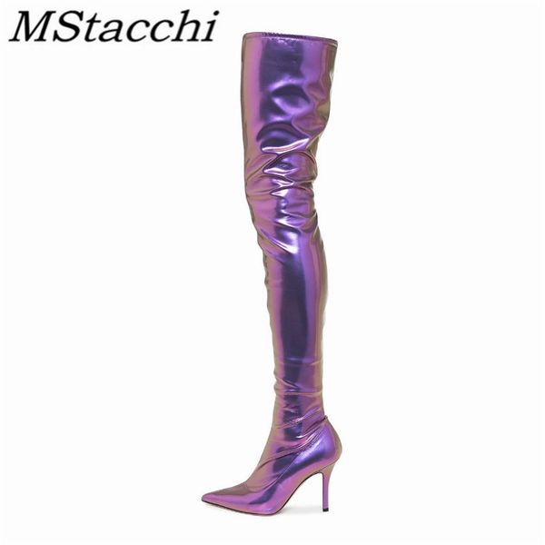 mstacchi woman gradual change sewing thigh high boots motorcycle girl punk thin heels zipper knee boots pointed toe solid, Black
mstacchi woman gradual change sewing thigh high boots motorcycle girl punk thin heels zipper knee boots pointed toe solid, Black
