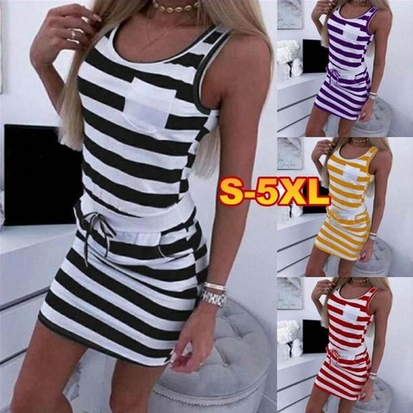 summer women casual sleeveless stripe t shirts dress tunic waist dresses streetwear women clothes dress female fashion casual, Black;gray
summer women casual sleeveless stripe t shirts dress tunic waist dresses streetwear women clothes dress female fashion casual, Black;gray