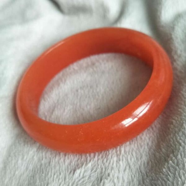 100% natural a grade red jadeite bangle diameter 64mm, Black