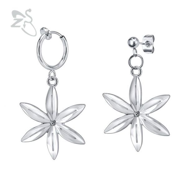 dangle & chandelier zs stainless steel drop earrings for women real piercing fake round flower boucle d'oreille, Silver
dangle & chandelier zs stainless steel drop earrings for women real piercing fake round flower boucle d'oreille, Silver