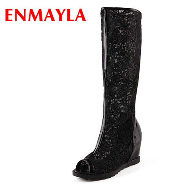enmayla 2020 platform wedges summer boots knee high summer lace high heel peep toe shoes fashion shoes women women boots, Black
enmayla 2020 platform wedges summer boots knee high summer lace high heel peep toe shoes fashion shoes women women boots, Black