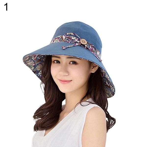 fashion women summer beach travel bowknot wide brim sun hat reversible foldable cap, Blue;gray
fashion women summer beach travel bowknot wide brim sun hat reversible foldable cap, Blue;gray