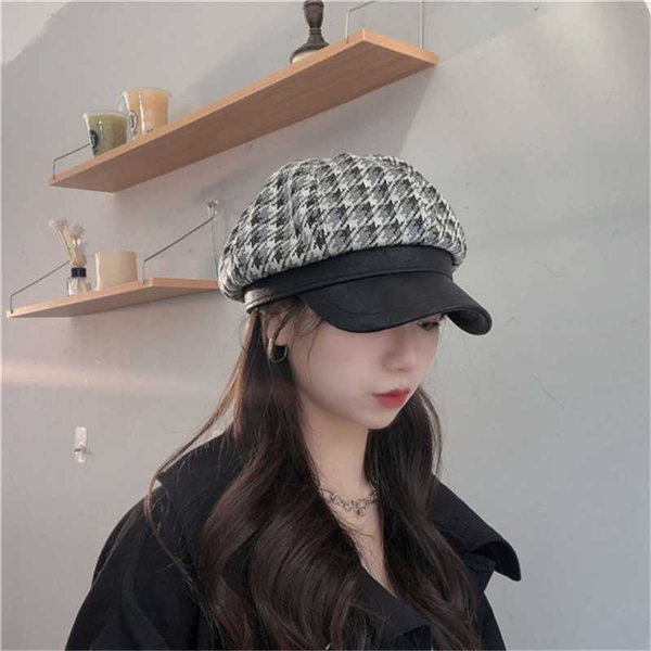 berets designer houndstooth painter cap autumn winter octagonal for women tweed sboy 2021 elegant french baret hats, Blue;gray
berets designer houndstooth painter cap autumn winter octagonal for women tweed sboy 2021 elegant french baret hats, Blue;gray