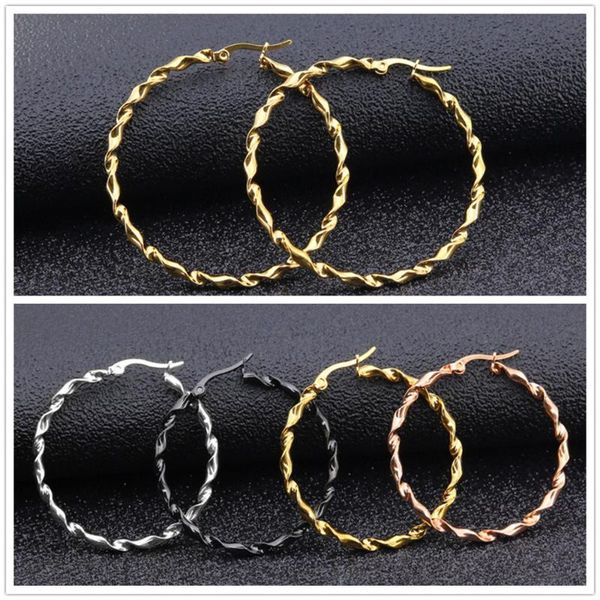 korean earrings for women fashion round twisted big silver rose gold hoop earrings circle stainless steel jewelry for woman gift, Golden
korean earrings for women fashion round twisted big silver rose gold hoop earrings circle stainless steel jewelry for woman gift, Golden