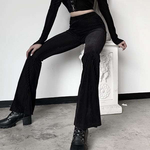 women's pants & capris black suede trousers for women 2021 autumn fashion casual streetwear pit strip female flare gothic elegant, Black;white
women's pants & capris black suede trousers for women 2021 autumn fashion casual streetwear pit strip female flare gothic elegant, Black;white