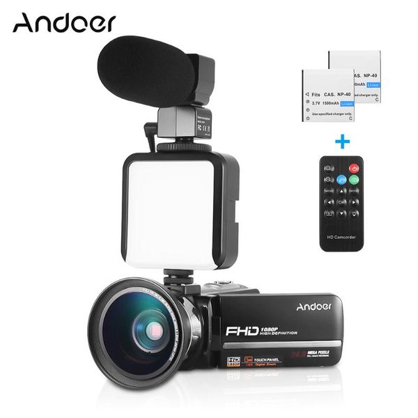 

andoer hdv-301ltrm ir nights24mp 1080p fhd digital video camera camcorder 16x digital zoom dv with 2pcs rechargeable battery