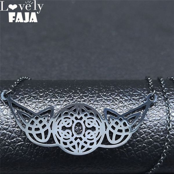 cartel knot stainless steel chain necklace for women black color pendant necklace jewelry joyeria acero inoxidable n4224s03, Silver
cartel knot stainless steel chain necklace for women black color pendant necklace jewelry joyeria acero inoxidable n4224s03, Silver
