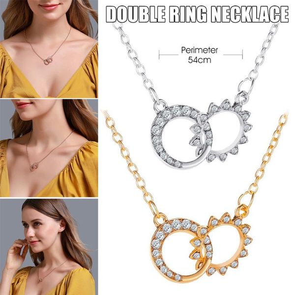 double circles pendant necklace clavicle chain women alloy necklaces neck ornament xin-shipping, Silver
double circles pendant necklace clavicle chain women alloy necklaces neck ornament xin-shipping, Silver