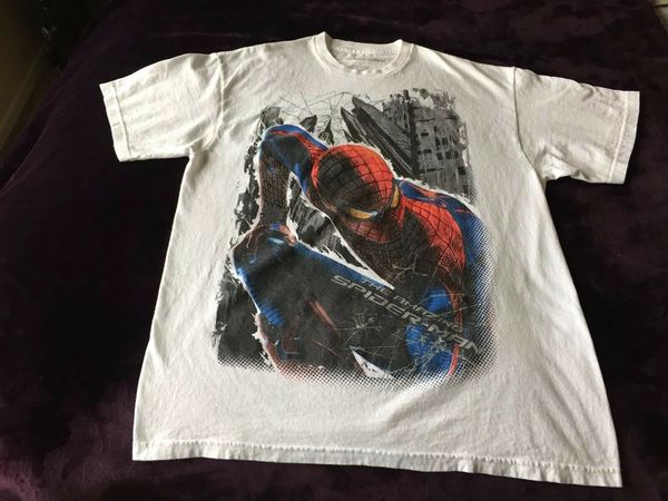 the amazing spider man mens large short sleeve white cotton tshirt preowned tees men 100% cotton
the amazing spider man mens large short sleeve white cotton tshirt preowned tees men 100% cotton