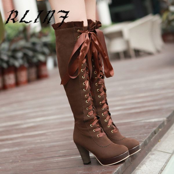 rlinf high-heeled boots velvet front with high boots korean version of round-head waterproof platform women's, Black
rlinf high-heeled boots velvet front with high boots korean version of round-head waterproof platform women's, Black