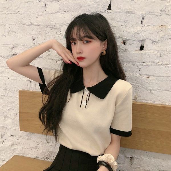 bare midriff fashion girl summer knitted slim short clothes women summer short sleeve v-neck t shirt, White
bare midriff fashion girl summer knitted slim short clothes women summer short sleeve v-neck t shirt, White