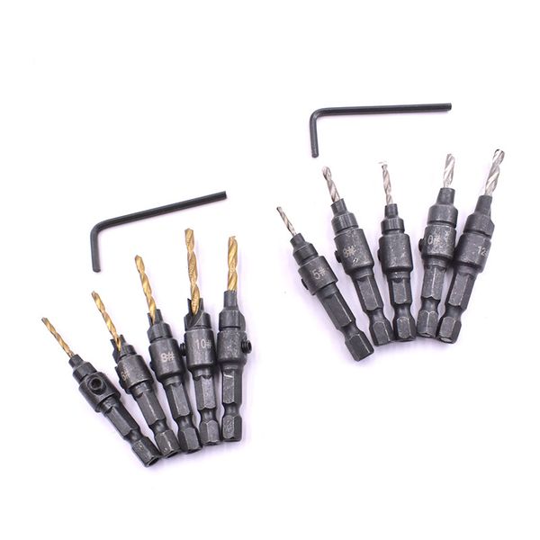 6 pieces of titanium plated hexagonal shank twist drill bit woodworking countersunk head drill chamfering integrated counterbore
6 pieces of titanium plated hexagonal shank twist drill bit woodworking countersunk head drill chamfering integrated counterbore