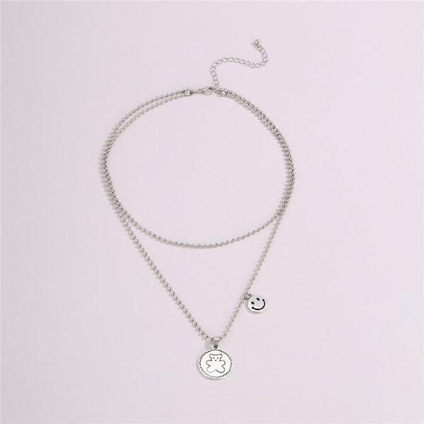 10sets/lot women casual bear design beaded chain european street smile face pendant necklaces double layers alloy clavicle jewelry, Silver
10sets/lot women casual bear design beaded chain european street smile face pendant necklaces double layers alloy clavicle jewelry, Silver