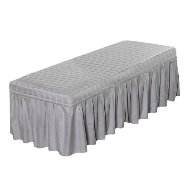 solid color massage table skirt beauty facial bed bedding linen valance sheet cover with 21inch drop bedskirt pillow case 
solid color massage table skirt beauty facial bed bedding linen valance sheet cover with 21inch drop bedskirt pillow case