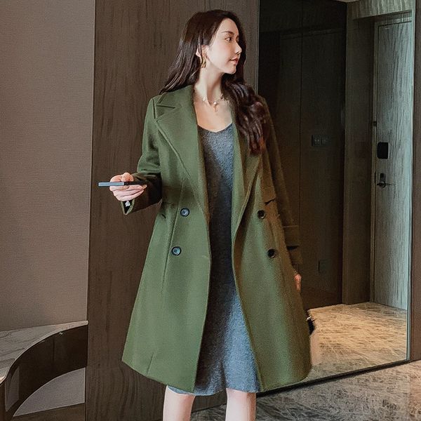 korean double-sided woolen coat women 2020 winter long turndown collar coat korean style women ladies long coats spring, Black
korean double-sided woolen coat women 2020 winter long turndown collar coat korean style women ladies long coats spring, Black