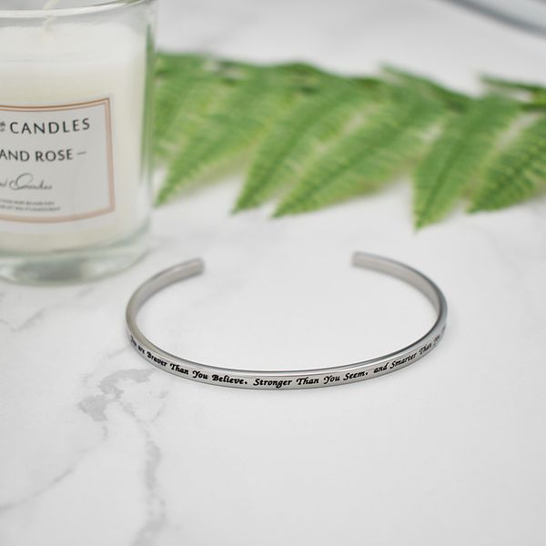 you are braver than you believe bangles for women brand designer jewelry valentine gift, Black
you are braver than you believe bangles for women brand designer jewelry valentine gift, Black