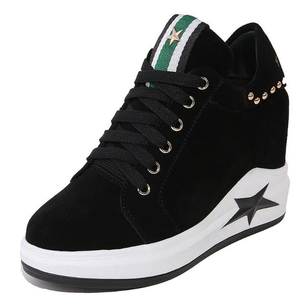 new age season leather thick soles institute wind size code 32-40 lace-up casual sport shoes 18320, Black