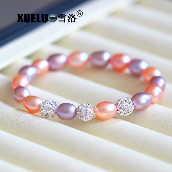 xueluo 8-9mm elastic fashion oval natural cultured freshwater pearl beads bracelet , crystal pearl bracelet, Black
xueluo 8-9mm elastic fashion oval natural cultured freshwater pearl beads bracelet , crystal pearl bracelet, Black
