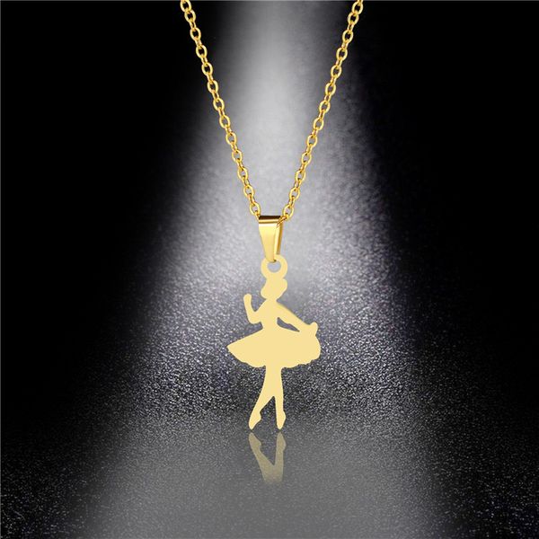 pendant necklaces korean version of the creative cute dancing girl necklace female ballet dancer titanium steel gold clavicle chain, Silver
pendant necklaces korean version of the creative cute dancing girl necklace female ballet dancer titanium steel gold clavicle chain, Silver
