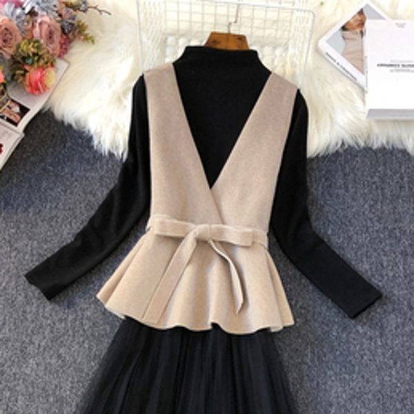 women's vests vest women slim ruffled waistcoat femme veste vt015, Black;white
women's vests vest women slim ruffled waistcoat femme veste vt015, Black;white