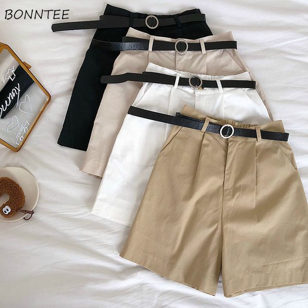 shorts women summer sashes solid loose high-waist leisure students wide-leg all-match khaki pockets belt simple stylish chic new, White;black
shorts women summer sashes solid loose high-waist leisure students wide-leg all-match khaki pockets belt simple stylish chic new, White;black