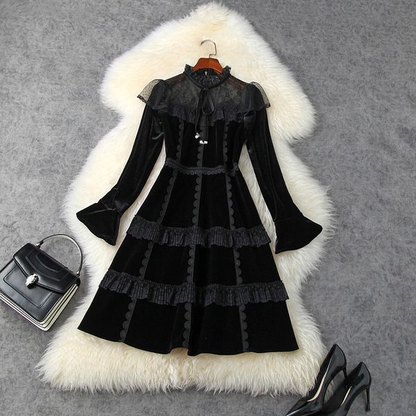 2022 spring summer short sleeve round neck black / wine red pure color lace tulle ribbon tie bow panelled knee-length dress elegant casual d, Black;gray
2022 spring summer short sleeve round neck black / wine red pure color lace tulle ribbon tie bow panelled knee-length dress elegant casual d, Black;gray