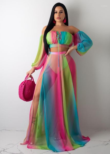 elegant see through lantern sleeve maxi dresses relaxed two piece dress gauze rainbow strapless womens 2pcs loose, White
elegant see through lantern sleeve maxi dresses relaxed two piece dress gauze rainbow strapless womens 2pcs loose, White