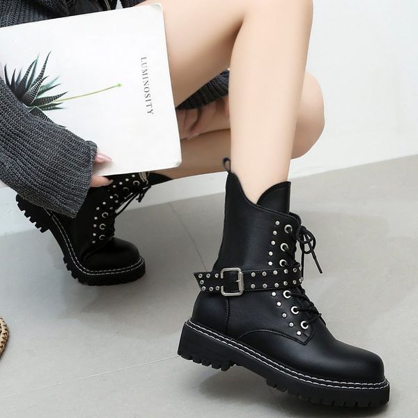 brand women's shoes round toe lady boots flat heel low heels booties boots-women winter footwear fashion mid calf rock, Black
brand women's shoes round toe lady boots flat heel low heels booties boots-women winter footwear fashion mid calf rock, Black