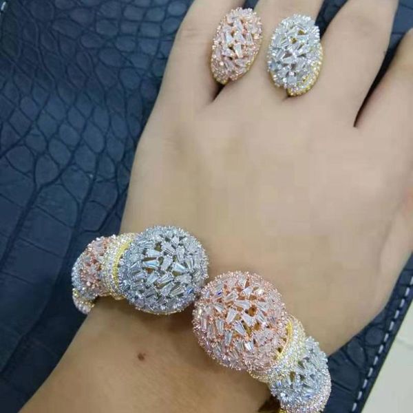 godki trendy luxury disco ball stackable jewelry set for women wedding cubic zircon dubai bracelet party bangle rings, Silver
godki trendy luxury disco ball stackable jewelry set for women wedding cubic zircon dubai bracelet party bangle rings, Silver