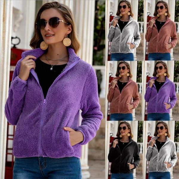 women plush coat casual warm soft zipper fur jacket pocket plus size plush overcoat autumn winter elegant solid coats outwear lsk1246, Blue;gray
women plush coat casual warm soft zipper fur jacket pocket plus size plush overcoat autumn winter elegant solid coats outwear lsk1246, Blue;gray