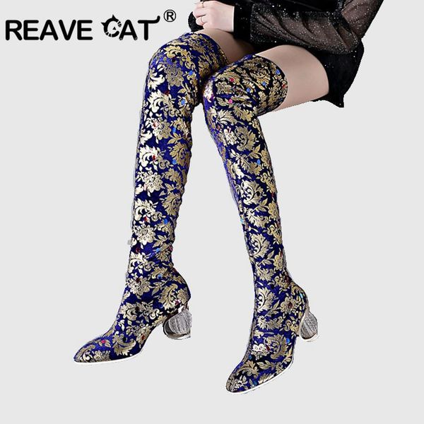 reave cat 2020 new stretched over the knee boots clear block high heels shoes thigh high boots lady party work shoes blue, Black
reave cat 2020 new stretched over the knee boots clear block high heels shoes thigh high boots lady party work shoes blue, Black