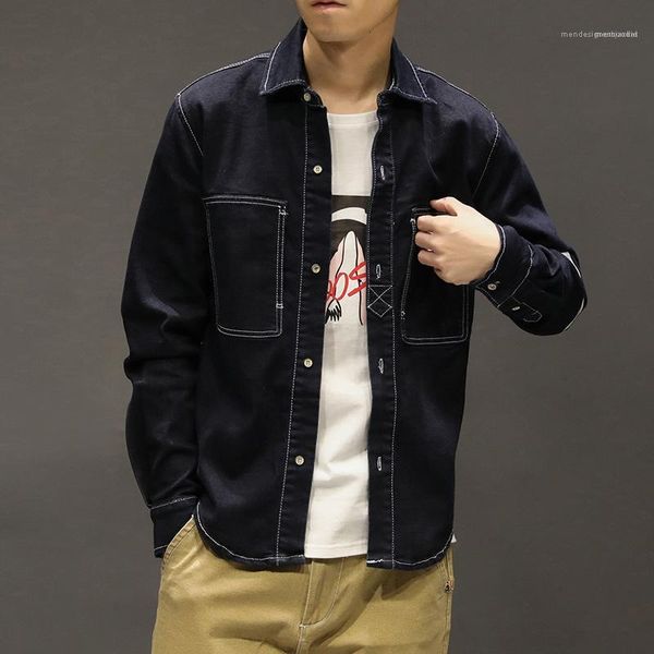 casual lapel single breasted long sleeve casual coat male solid color jacket mens slim denim jacket, Black;brown
casual lapel single breasted long sleeve casual coat male solid color jacket mens slim denim jacket, Black;brown