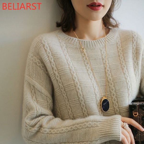 beliarst autumn and winter new cashmere sweater women's round neck loose sweater women's thick pullover wool base, White;black
beliarst autumn and winter new cashmere sweater women's round neck loose sweater women's thick pullover wool base, White;black