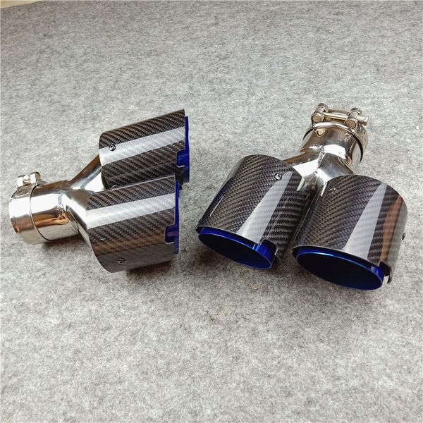 1 pair inlet 63mm glossy carbon fiber y exhaust tips blue stainless steel for akrapovic carbon muffler nozzles exhaust pipes
1 pair inlet 63mm glossy carbon fiber y exhaust tips blue stainless steel for akrapovic carbon muffler nozzles exhaust pipes