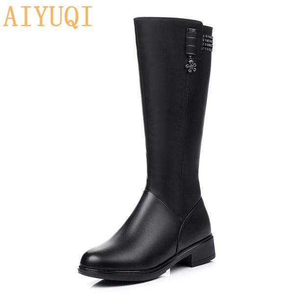 women winter shoes boots genuine leather she high-heeled girl long wool daughter frail lady fashion shoes military boots y200915, Black
women winter shoes boots genuine leather she high-heeled girl long wool daughter frail lady fashion shoes military boots y200915, Black