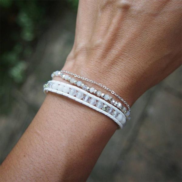 tennis handmade diy mixed crystal stone beaded wrap bracelet wirh chain for women drop, Golden;silver
tennis handmade diy mixed crystal stone beaded wrap bracelet wirh chain for women drop, Golden;silver