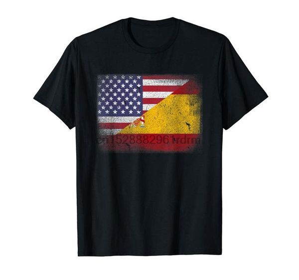 clothing spanish american flag t shirt spain usa espana 2501(2