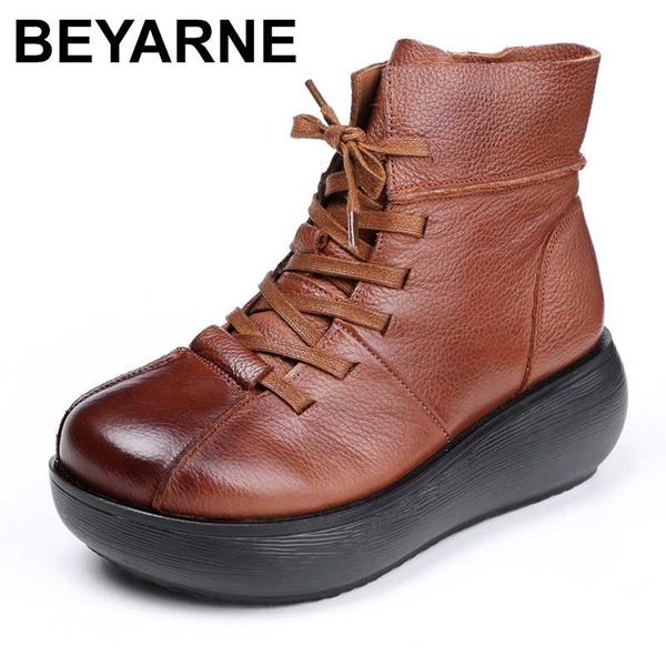 boots beyarne winter warm genuine leather lace up vintage short women platform 5.5cm spring round toe ankle, Black
boots beyarne winter warm genuine leather lace up vintage short women platform 5.5cm spring round toe ankle, Black