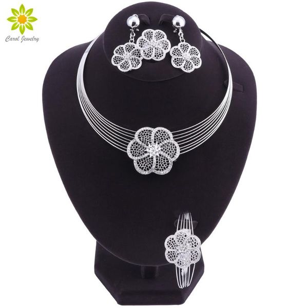 vintage rhinestone flower pendant necklace earrings bracelet ring set silver plated african bridal wedding costume jewelry sets
vintage rhinestone flower pendant necklace earrings bracelet ring set silver plated african bridal wedding costume jewelry sets