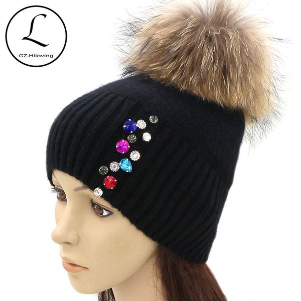 gzhilovingl color rhinestone wool winter knitted hat for women girl beanies skullies european style cap gorros fur pom pom hat, Blue;gray
gzhilovingl color rhinestone wool winter knitted hat for women girl beanies skullies european style cap gorros fur pom pom hat, Blue;gray