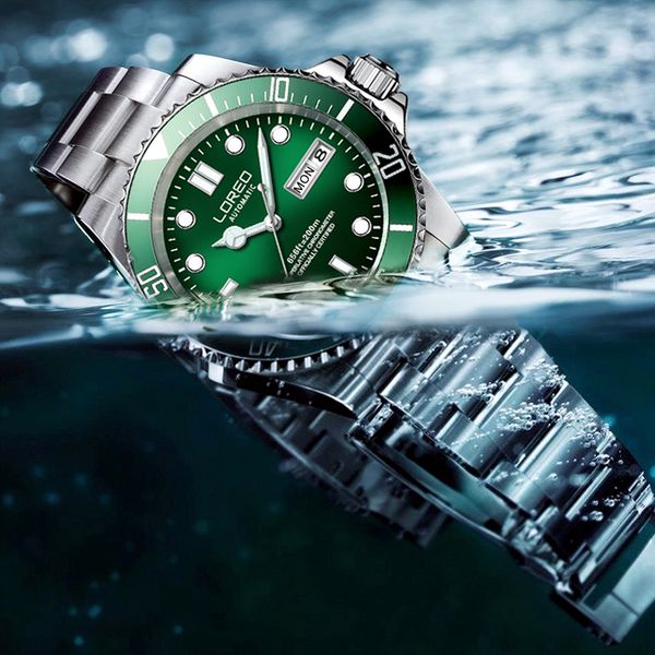 wristwatches fashion diver watch 200m waterproof loreo water ghost green sapphire mechanical watches men double calendar luminous screw crow, Slivery;brown
wristwatches fashion diver watch 200m waterproof loreo water ghost green sapphire mechanical watches men double calendar luminous screw crow, Slivery;brown