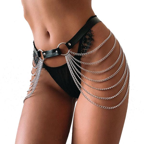 new vintage halter adjustable women leather belt harness bondage garter silver metal chain tassel fringe waist belt straps, Black;brown
new vintage halter adjustable women leather belt harness bondage garter silver metal chain tassel fringe waist belt straps, Black;brown