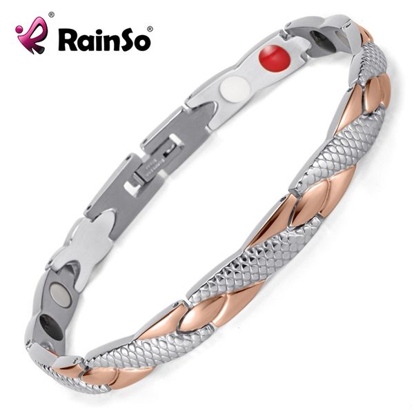 rainso stainless steel magnetic bracelets & bangles healing bio charm bracelets for women rose gold polished osb-692srgfir, Black
rainso stainless steel magnetic bracelets & bangles healing bio charm bracelets for women rose gold polished osb-692srgfir, Black