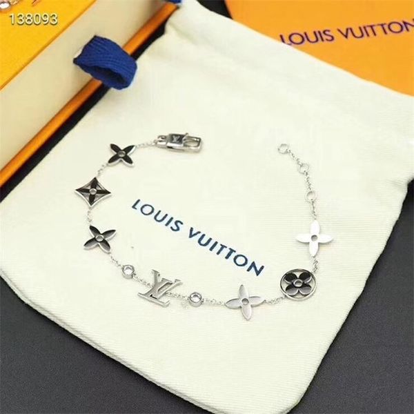 box luxurious 3 colors chain bracelet jewelry women diamond bracelets stainless steel l bangle designer valentine's gift 6319, Black
box luxurious 3 colors chain bracelet jewelry women diamond bracelets stainless steel l bangle designer valentine's gift 6319, Black