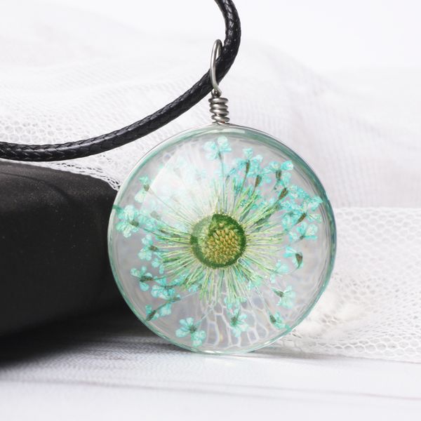 luyun new fashion glass ball dried flower necklace real dry flower valentines gift, Silver
luyun new fashion glass ball dried flower necklace real dry flower valentines gift, Silver