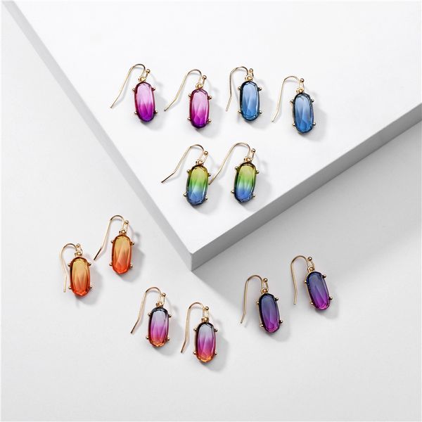 2020 new fashion style rainbow clear resin geometric earrings for women, Silver
2020 new fashion style rainbow clear resin geometric earrings for women, Silver