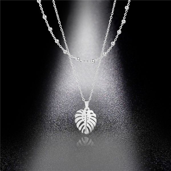 forest simple leaf double-layer necklace, stainless steel leaf short clavicle chain, popular set of chain women, Silver
forest simple leaf double-layer necklace, stainless steel leaf short clavicle chain, popular set of chain women, Silver