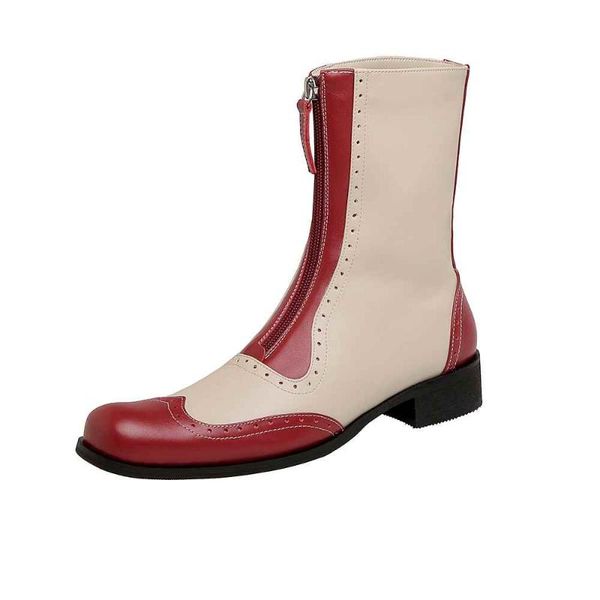 2020 new winter boots women's shoes genuine leather vintage punk mixed colors zipper energy mid-calf boots femmes bottes, Black
2020 new winter boots women's shoes genuine leather vintage punk mixed colors zipper energy mid-calf boots femmes bottes, Black
